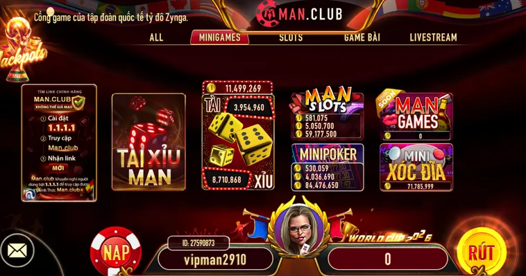 Sảnh Minigame ManClub Sân Chơi Giải Trí Tốc Độ Đẳng Cấp Nhất Cho Mọi Game Thủ