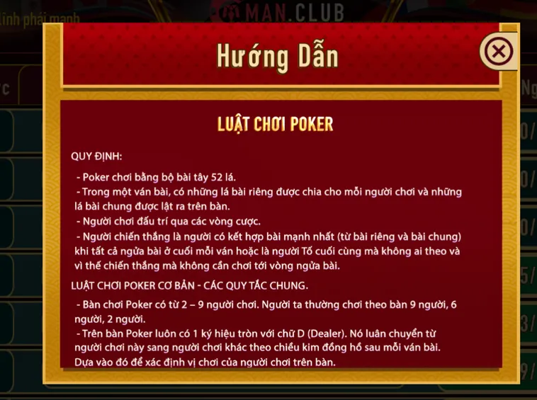 Poker Tại ManClub Sảnh Đấu Đẳng Cấp Cho Những Cao Thủ Chinh Phục Phần Thưởng Khủng