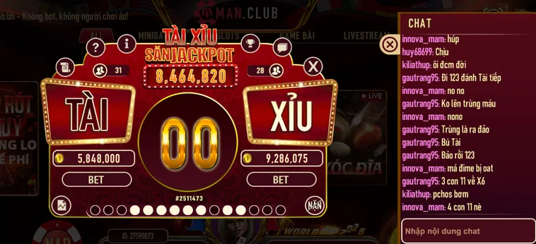 Tài Xỉu Livestream Tại ManClub Đỉnh Cao Với Tỷ Lệ Thắng Cược Hấp Dẫn Nhất Nay