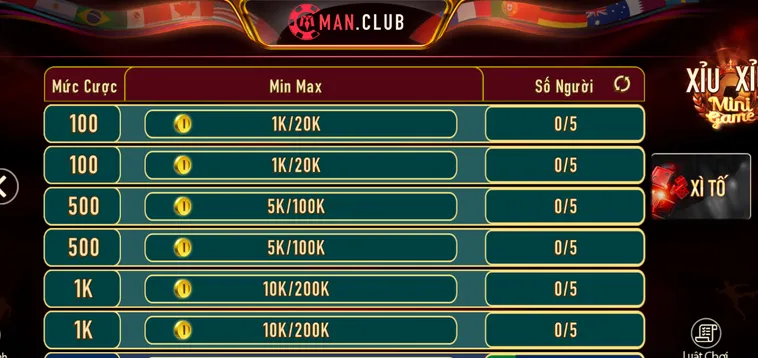 Xì Tố Tại ManClub Sảnh Đấu Đẳng Cấp Cho Những Cao Thủ Săn Thưởng Chuyên Nghiệp Đỉnh Cao